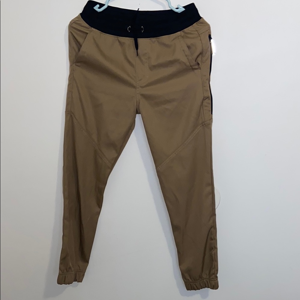 Wrangler Tan Sweatpants with Black Waistband